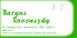 matyas rovenszky business card